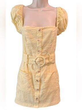 Majorelle Women’s Pastel Yellow Adalyn Dress Belted XS